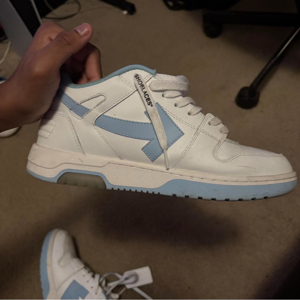 White and Blue Sneakers